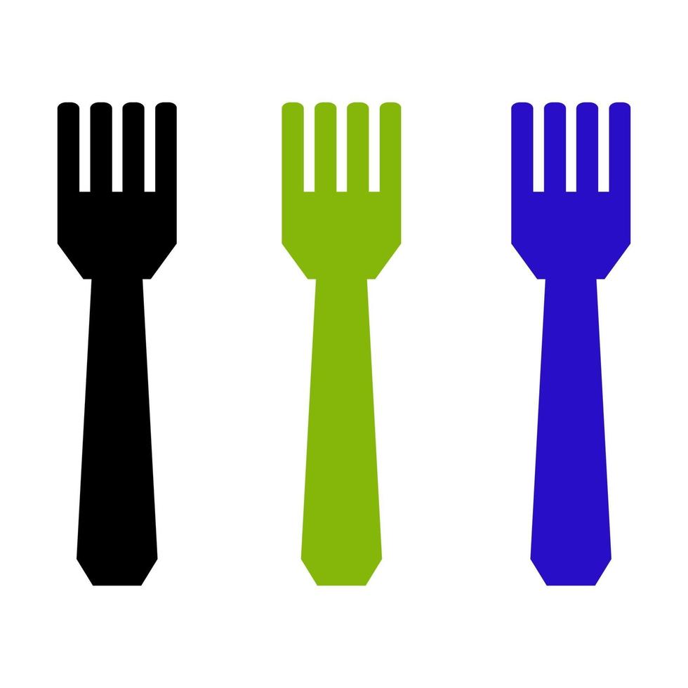 Fork Set On White Background vector