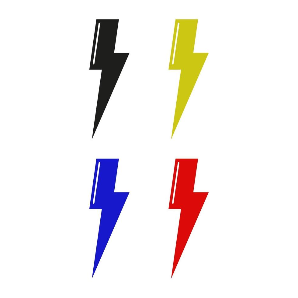 Set Of Lightning On White Background vector