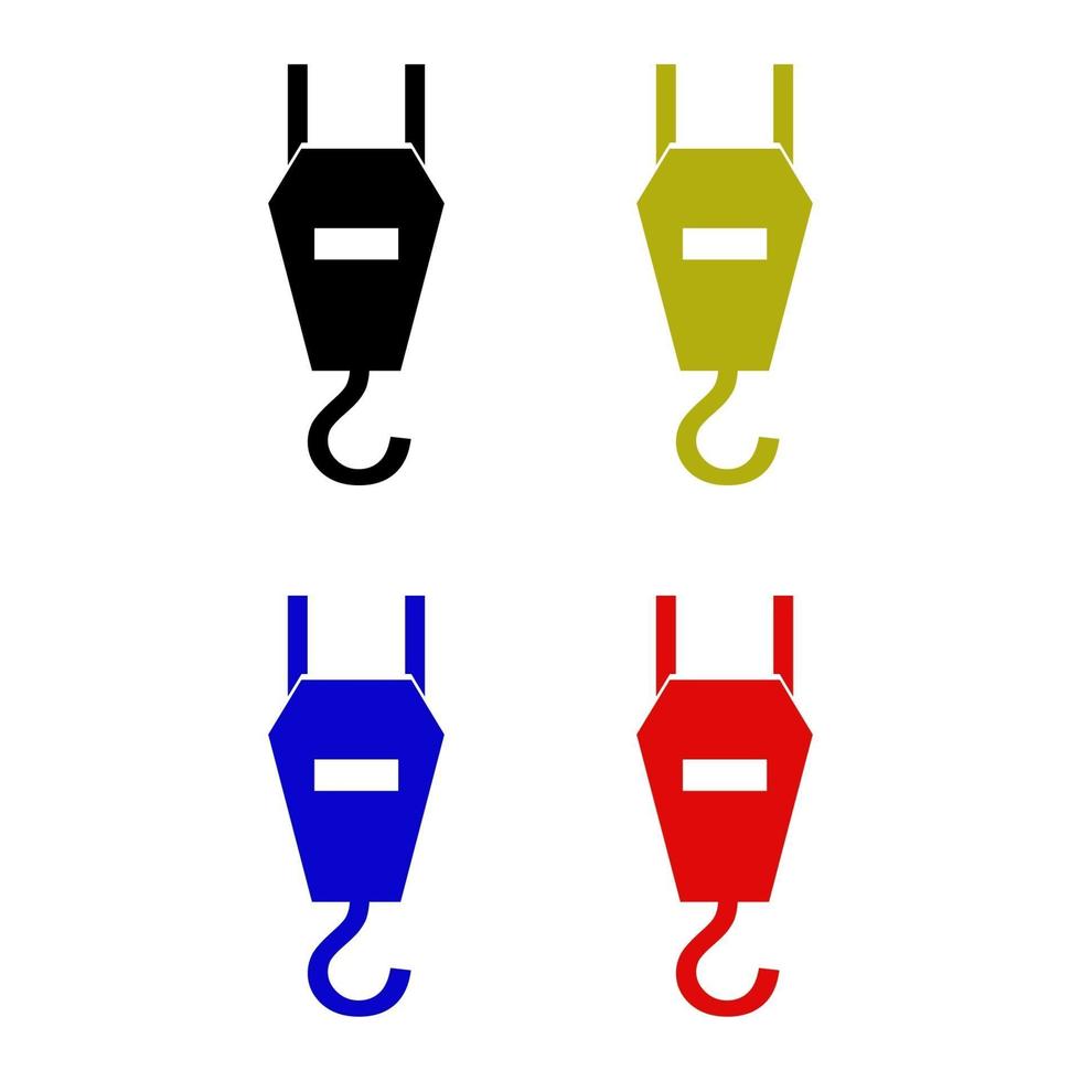 Set Of Crane Hook On White Background vector