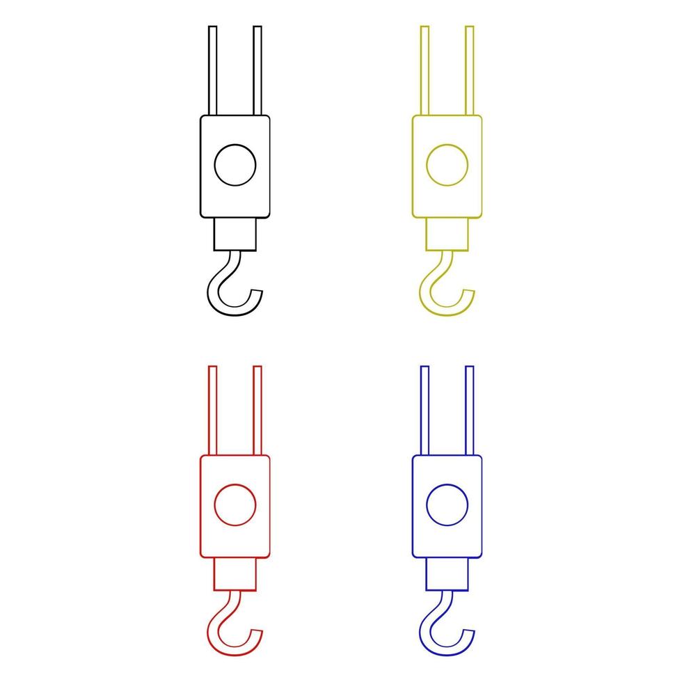 Set Of Crane Hook On White Background vector