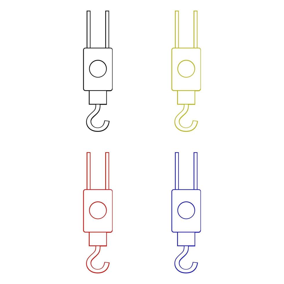 Set Of Crane Hook On White Background vector