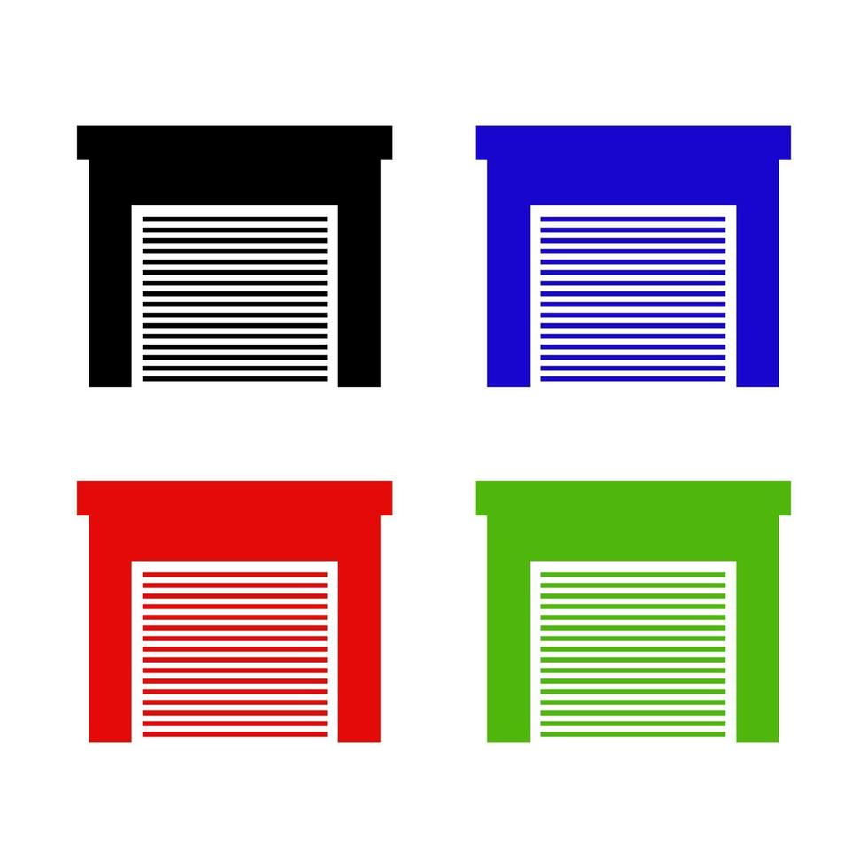 Garage Set On White Background vector