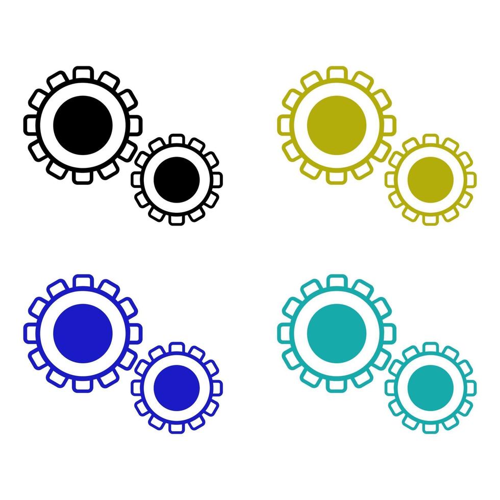 Set Of Gear On White Background vector