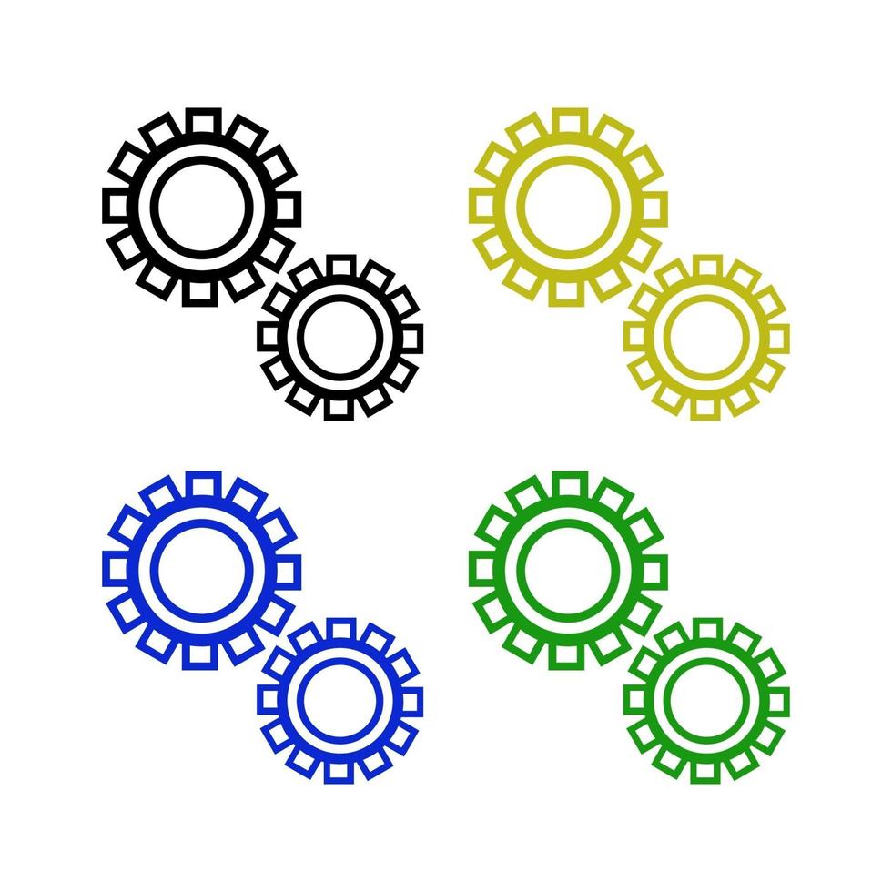 Set Of Gear On White Background vector