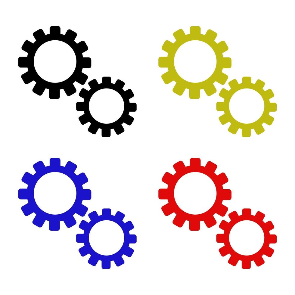 Set Of Gear On White Background vector
