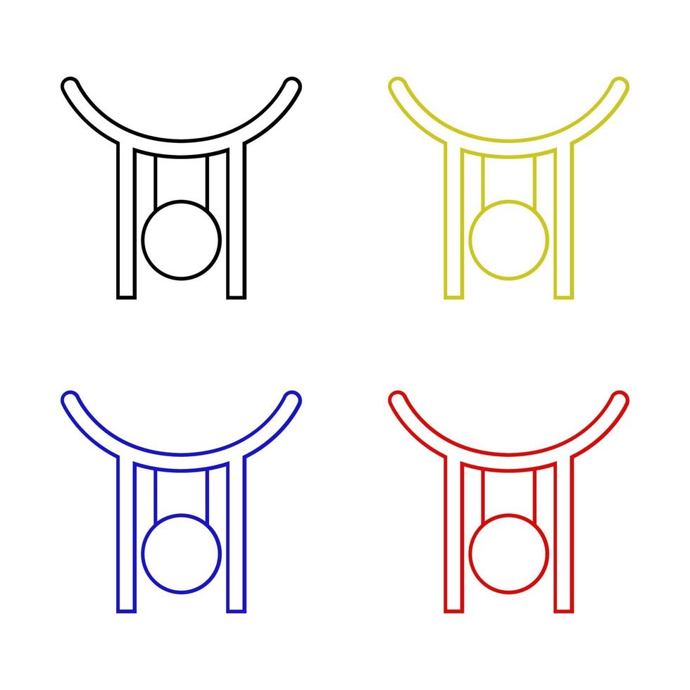 Gong Set On White Background vector