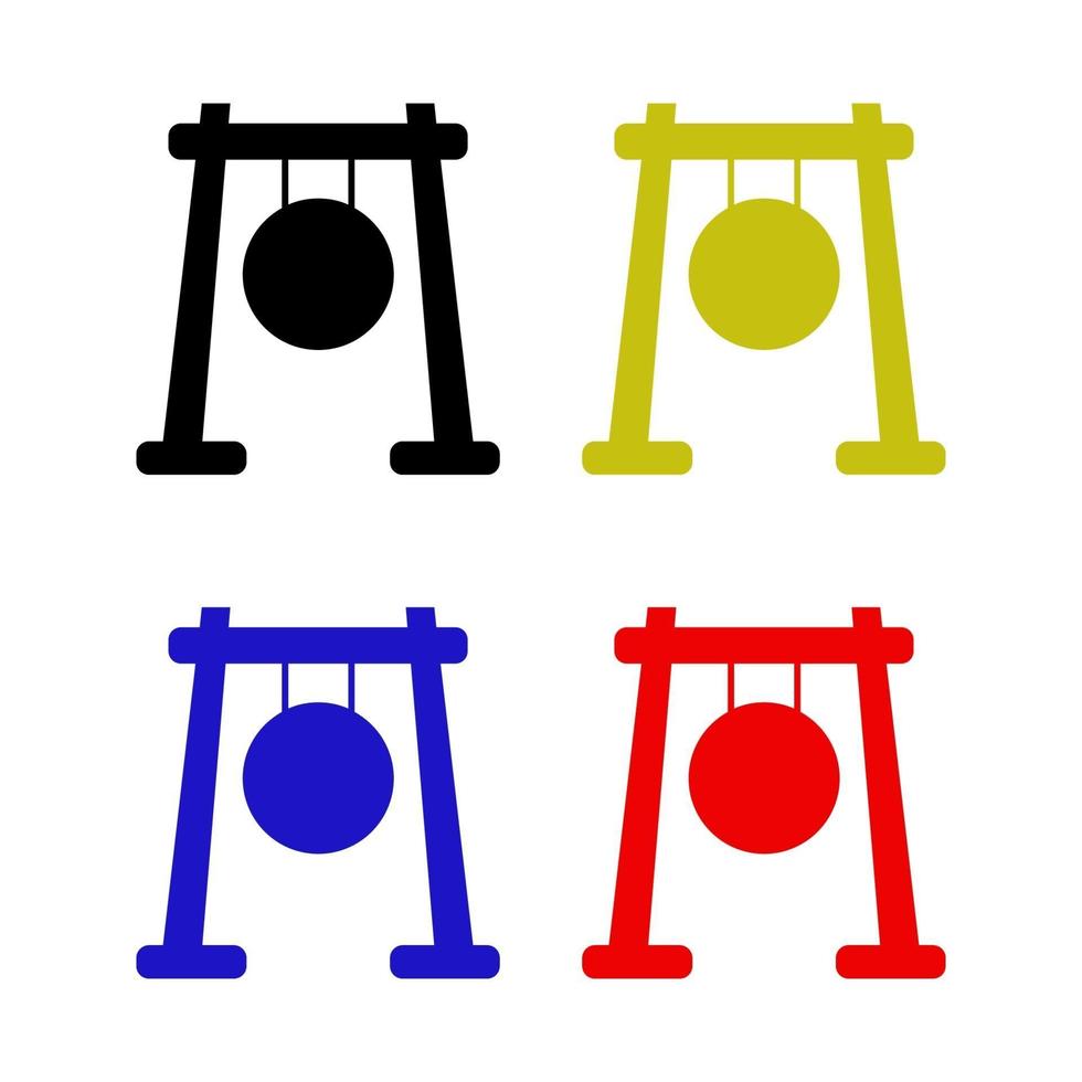 Gong Set On White Background vector