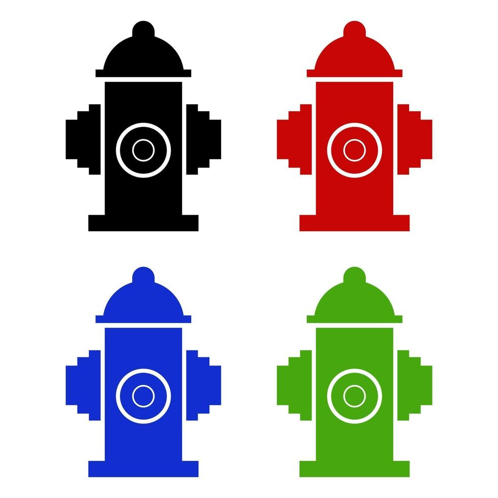 Set Of Hydrant On White Background vector