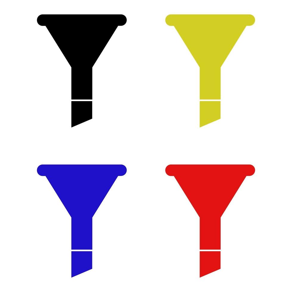 Funnel Set On White Background vector