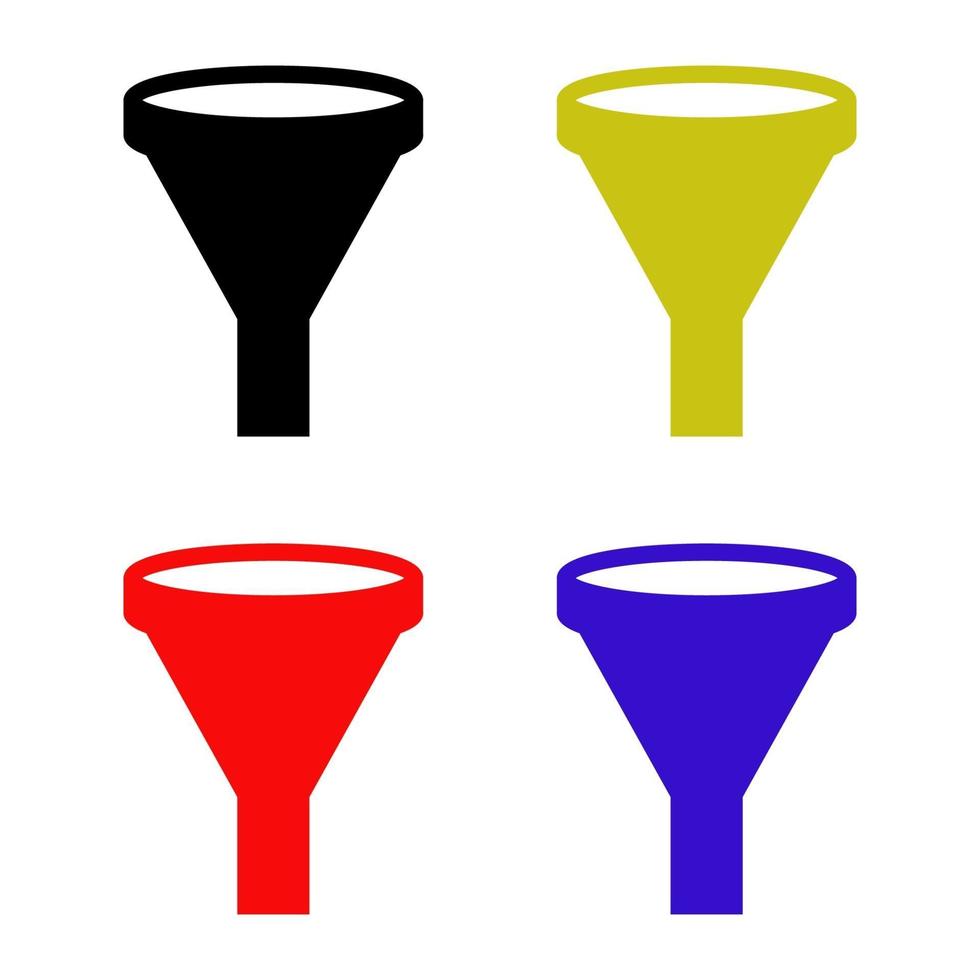 Funnel Set On White Background vector