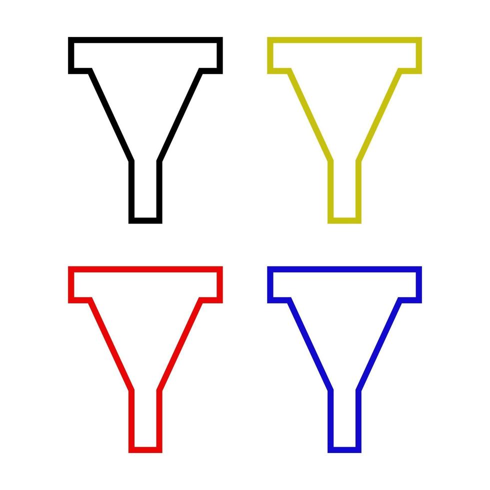 Funnel Set On White Background vector