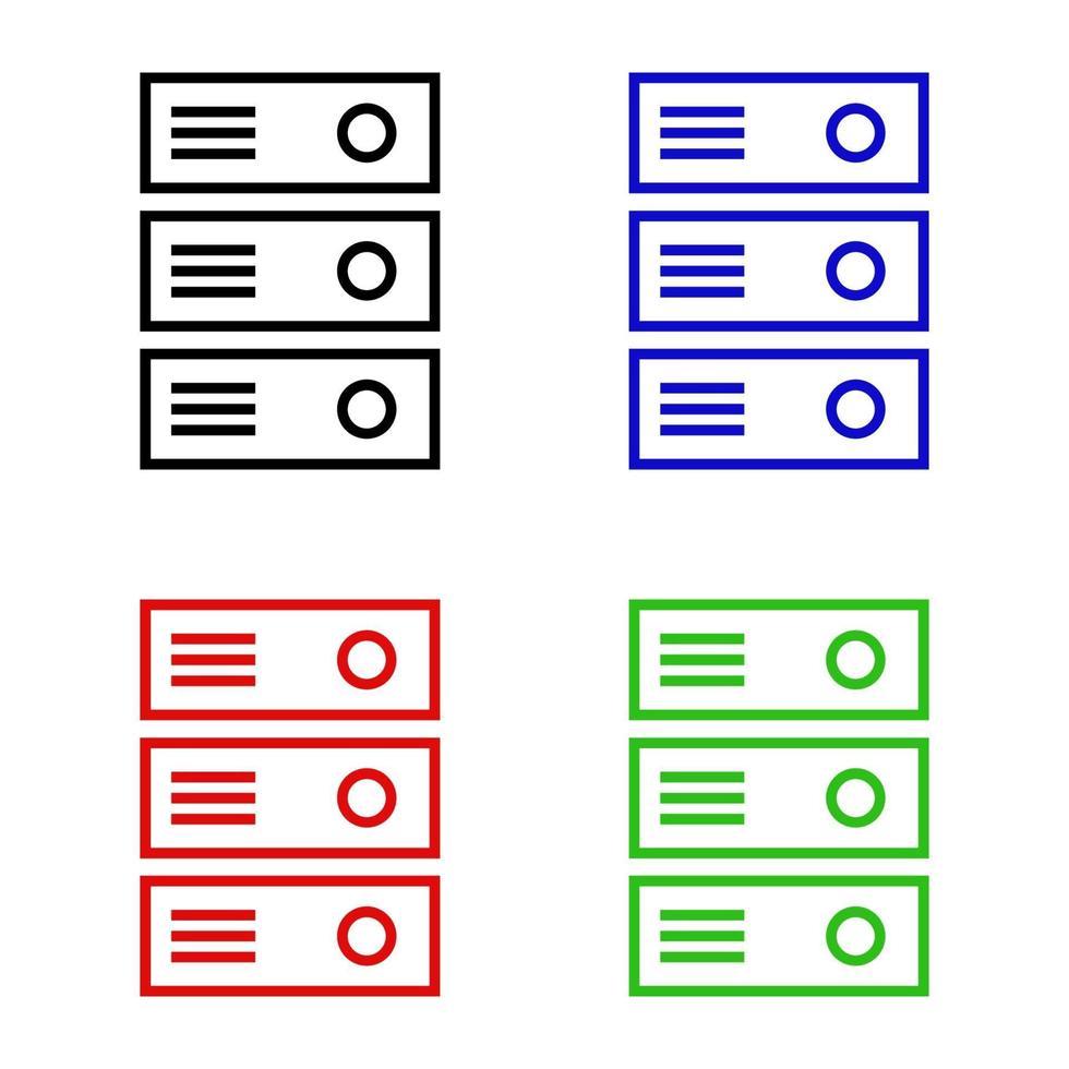 Server Set On White Background vector
