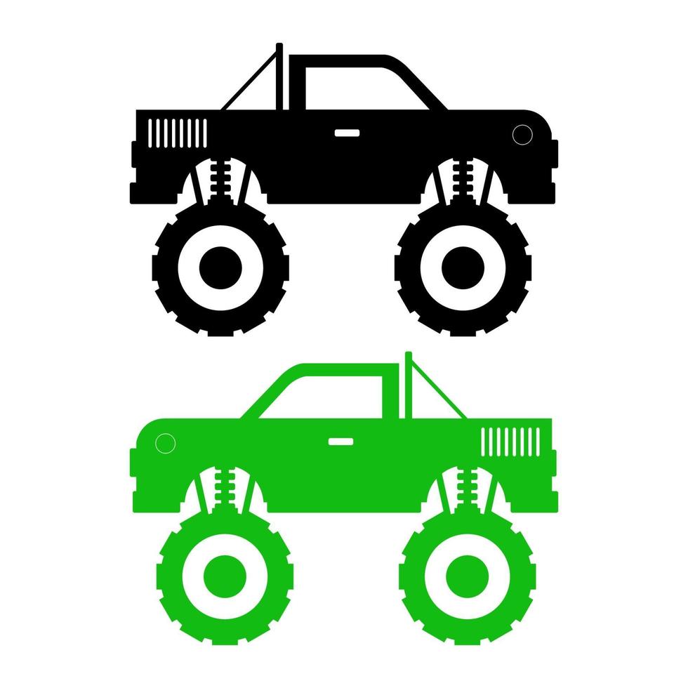 Monster Truck Set On White Background vector