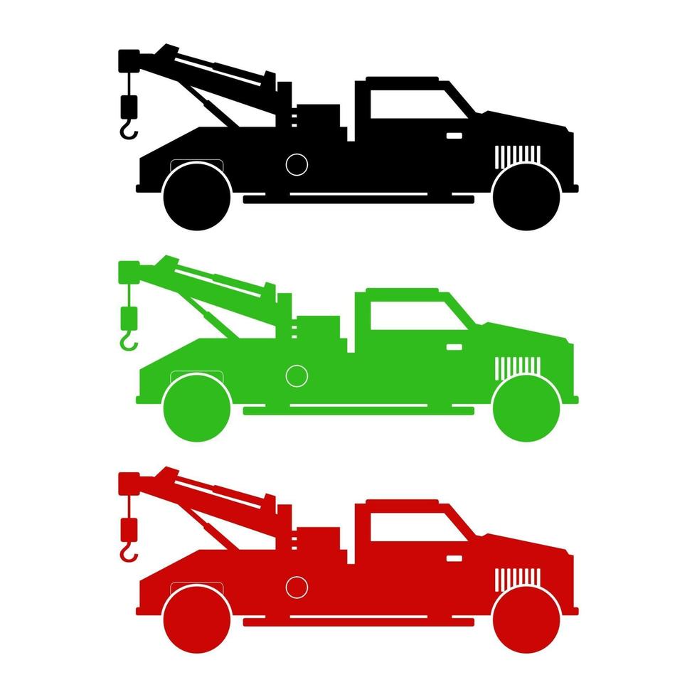 Set Of Tow Truck On White Background vector