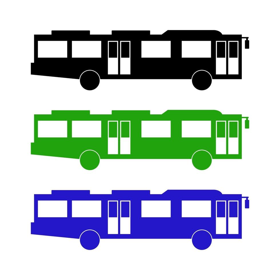 Conjunto de autobús urbano sobre fondo blanco. vector