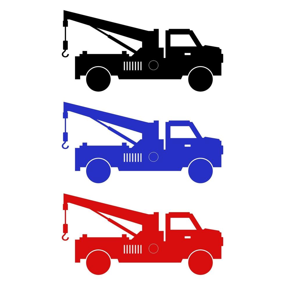 Set Of Tow Truck On White Background vector