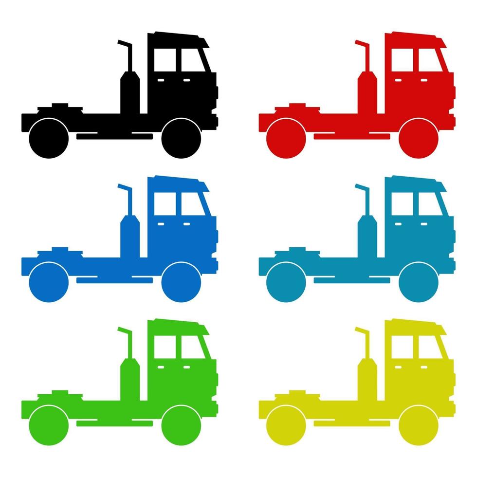 Set Of Trucks On White Background vector