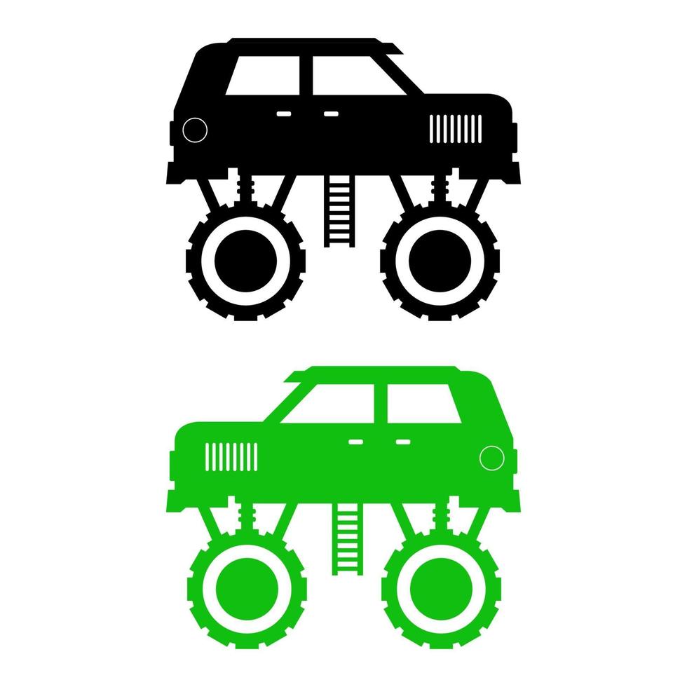 Monster Truck Set On White Background vector