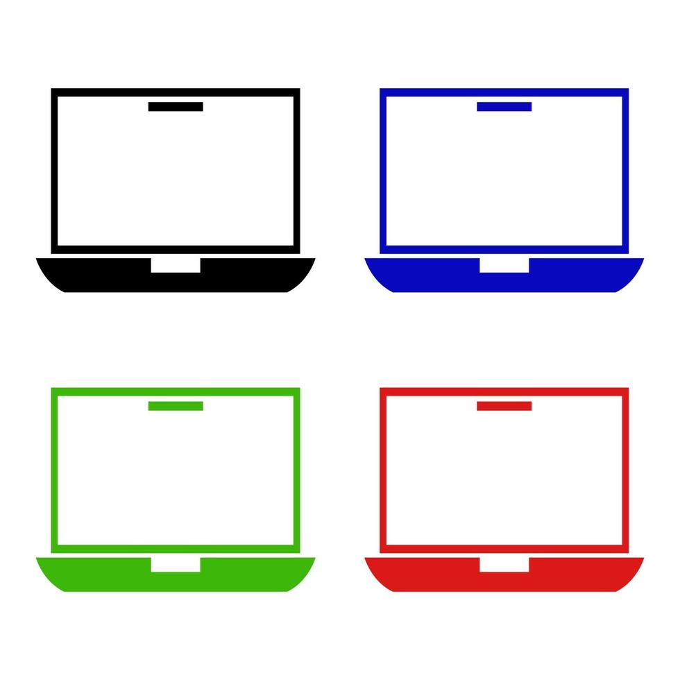 Laptop Set On White Background vector