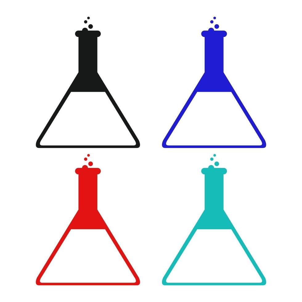 Set Of Laboratory Flask On White Background vector