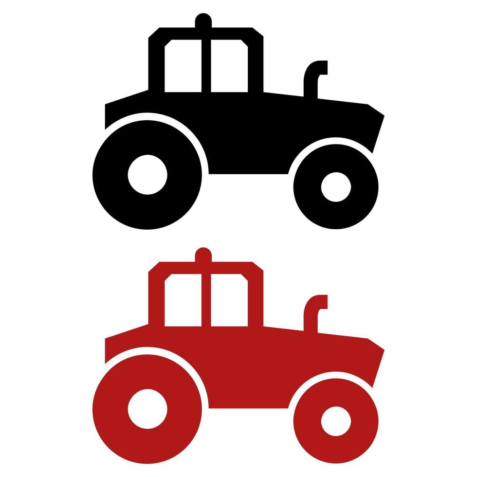 Set Of Tractor On White Background vector
