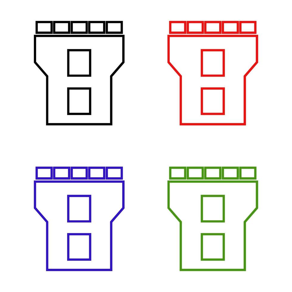 Tower Set On White Background vector