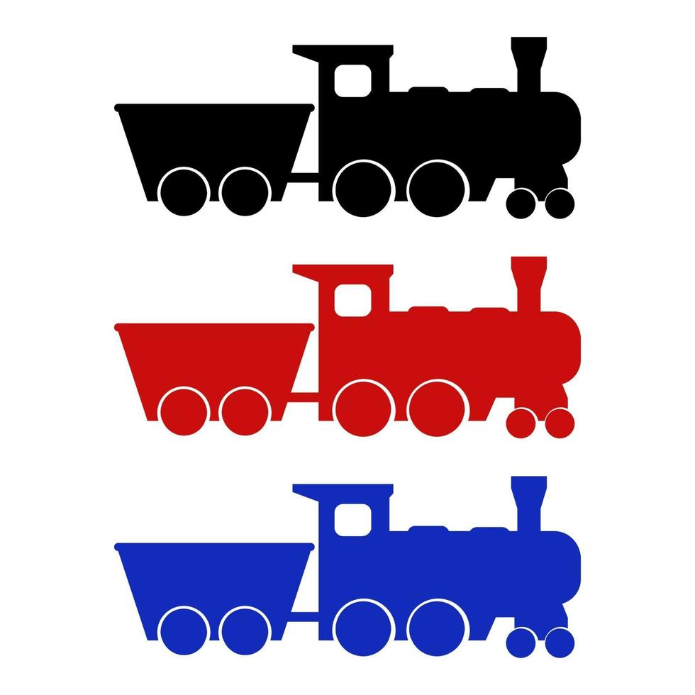 Train Set On White Background vector