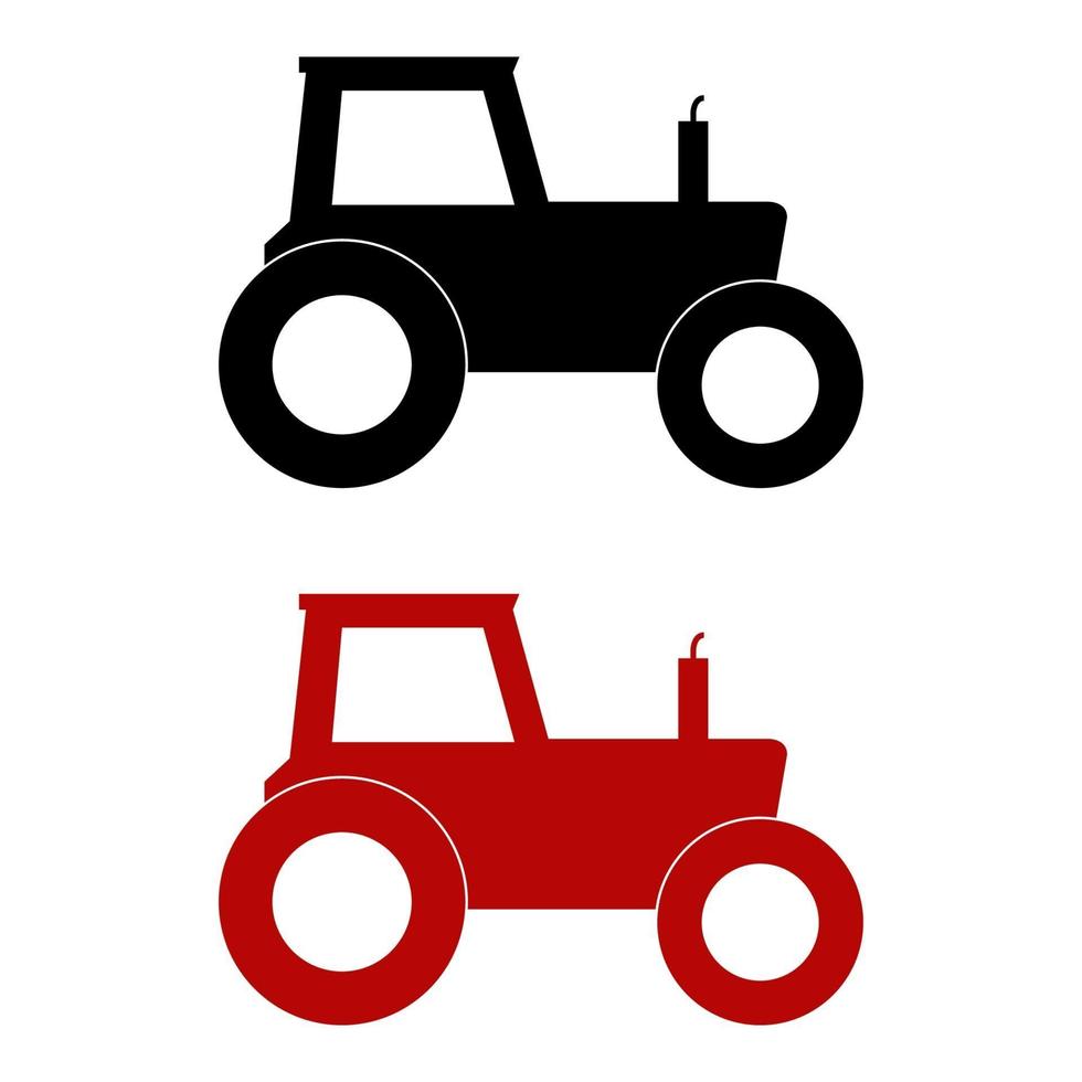 Set Of Tractor On White Background vector