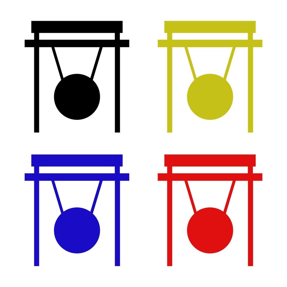 Gong Set On White Background vector