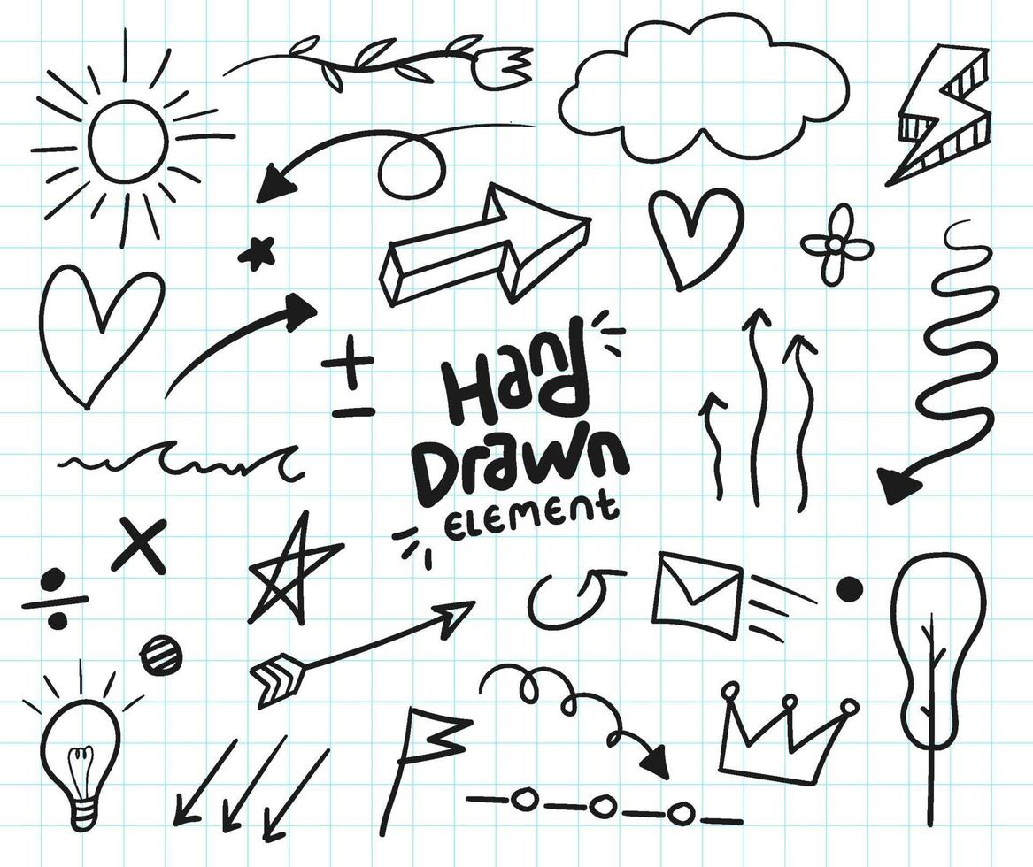 Hand drawn doodle element vector