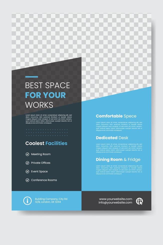 Coworking space flyer banner template vector