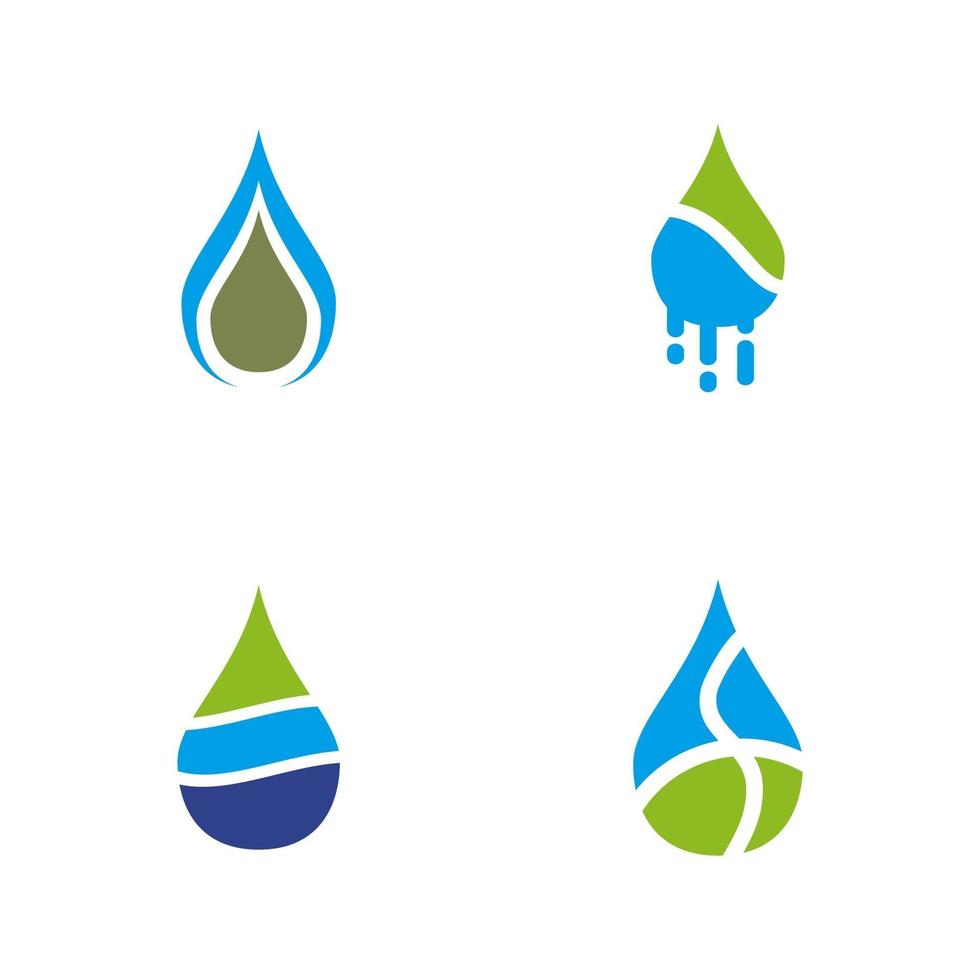 Water drop icon logo design template vector