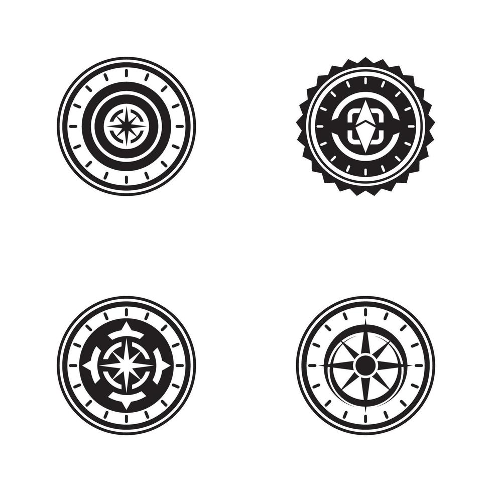 Compass icon logo design template vector