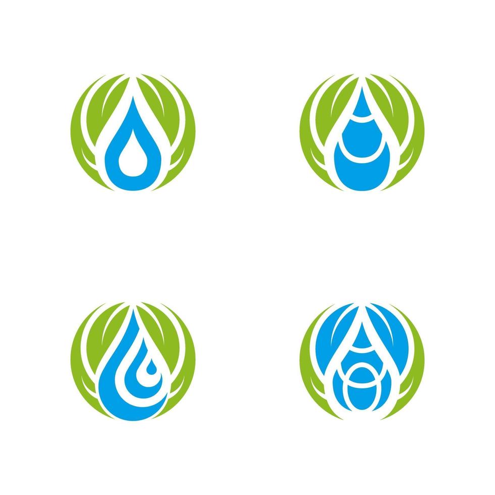 Water drop icon logo design template vector