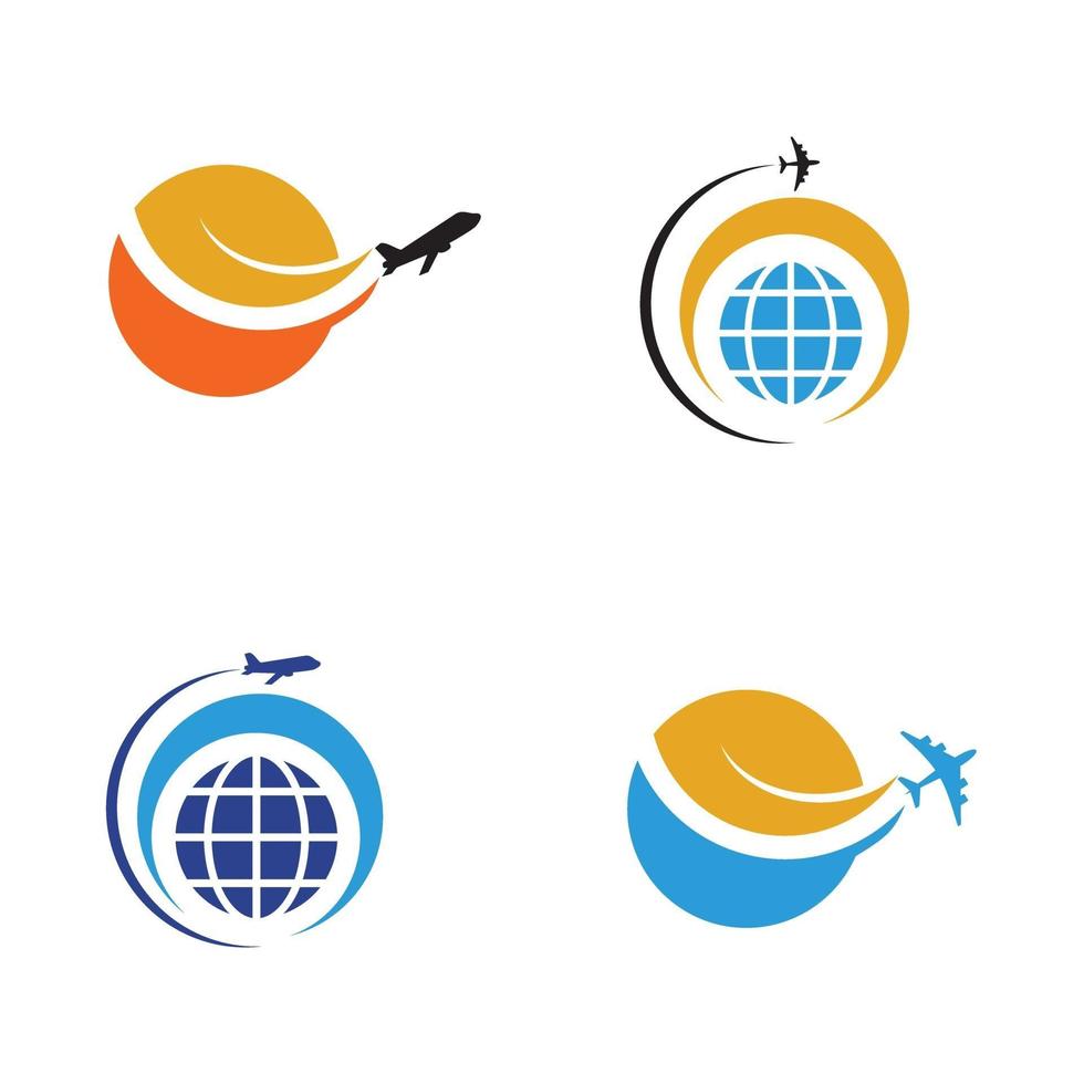 plantilla de diseño de logotipo de avión de viaje vector