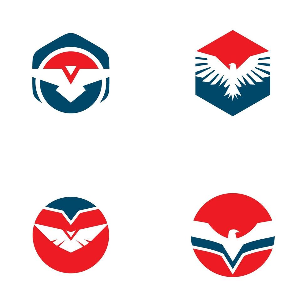 plantilla de diseño de logotipo de icono de pájaro águila vector