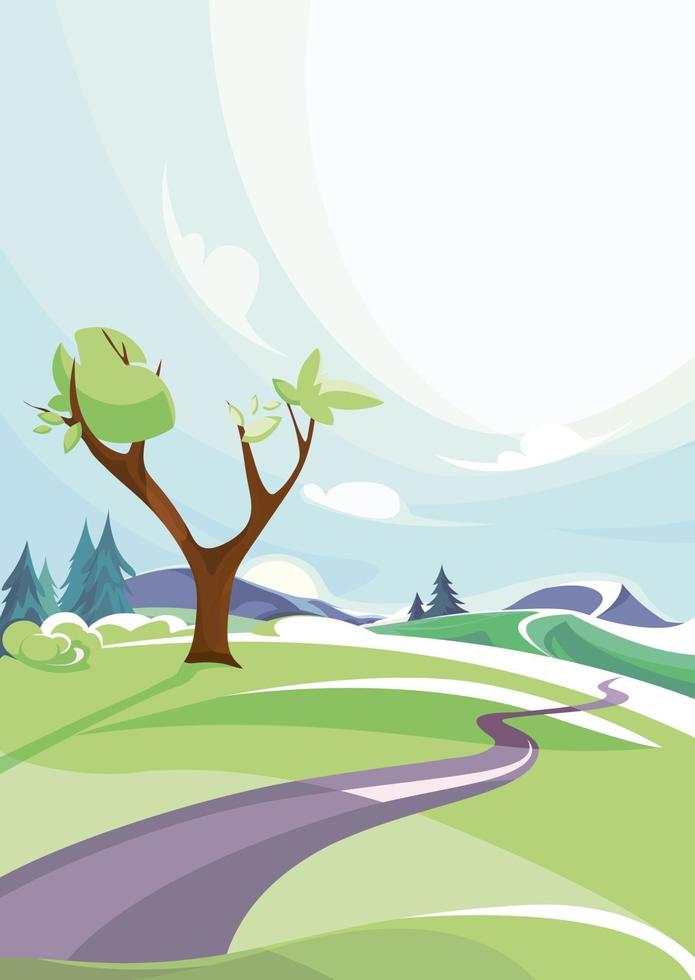 Spring outdoor scene. vector