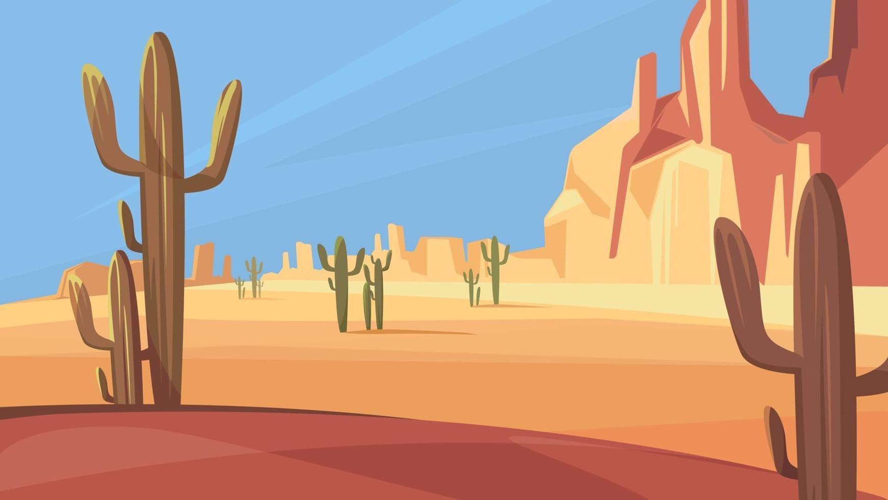 paisaje del desierto de texas. vector