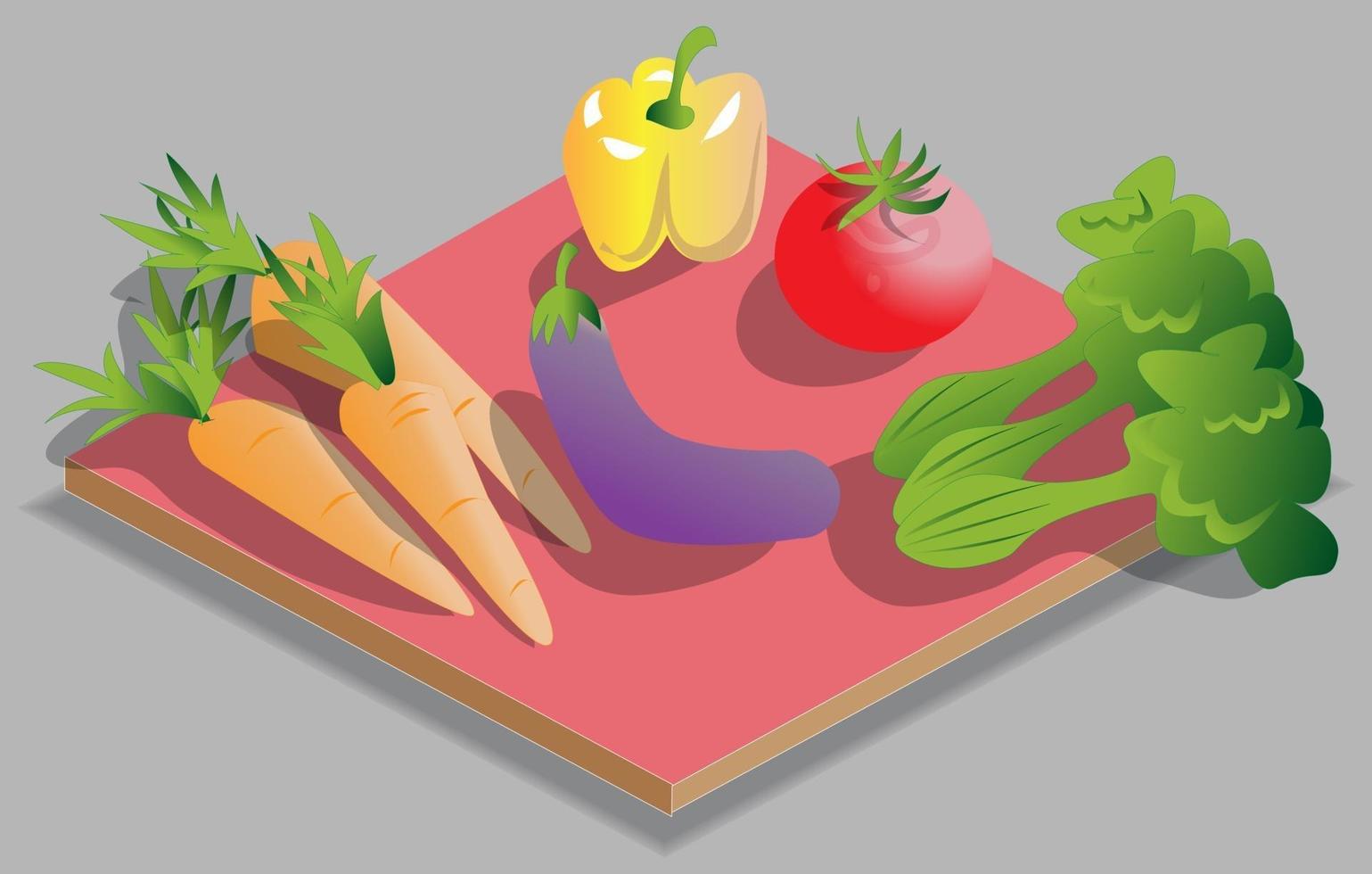 ilustración isométrica de verduras vector