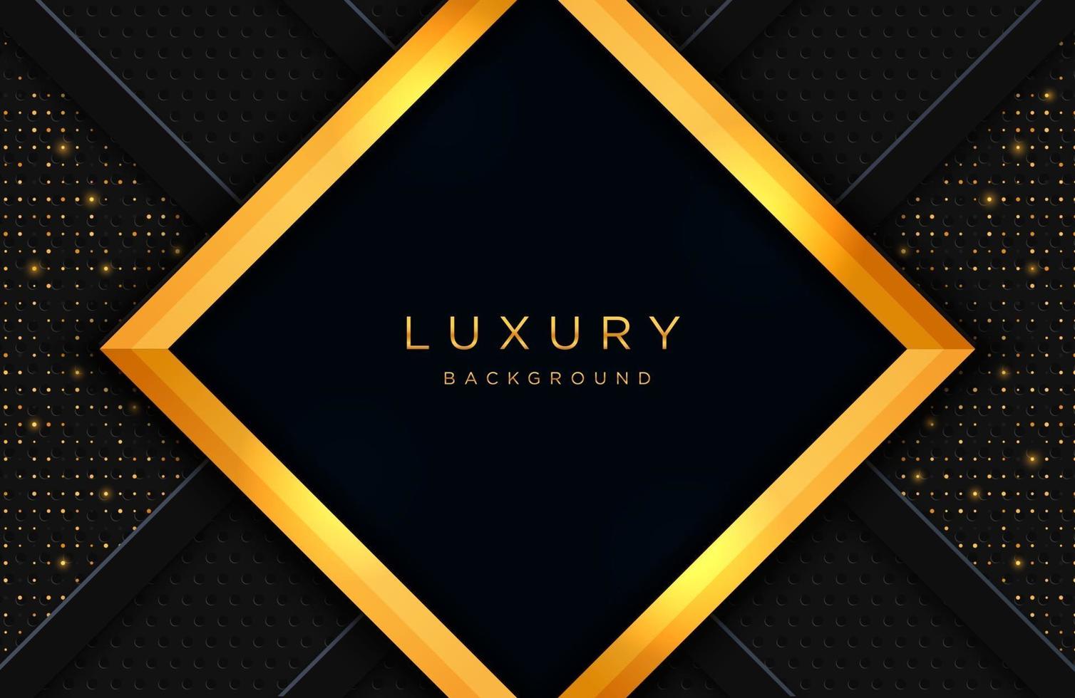 Luxury elegant background with gold lines composition and luster effect. Business presentation layout vector
