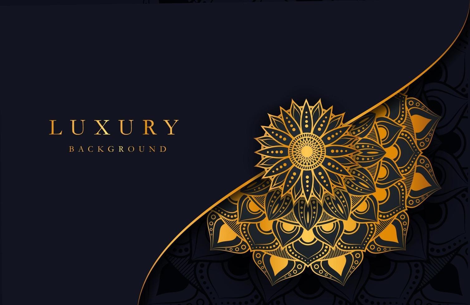 Luxury background with gold islamic arabesque ornament on dark surface vector