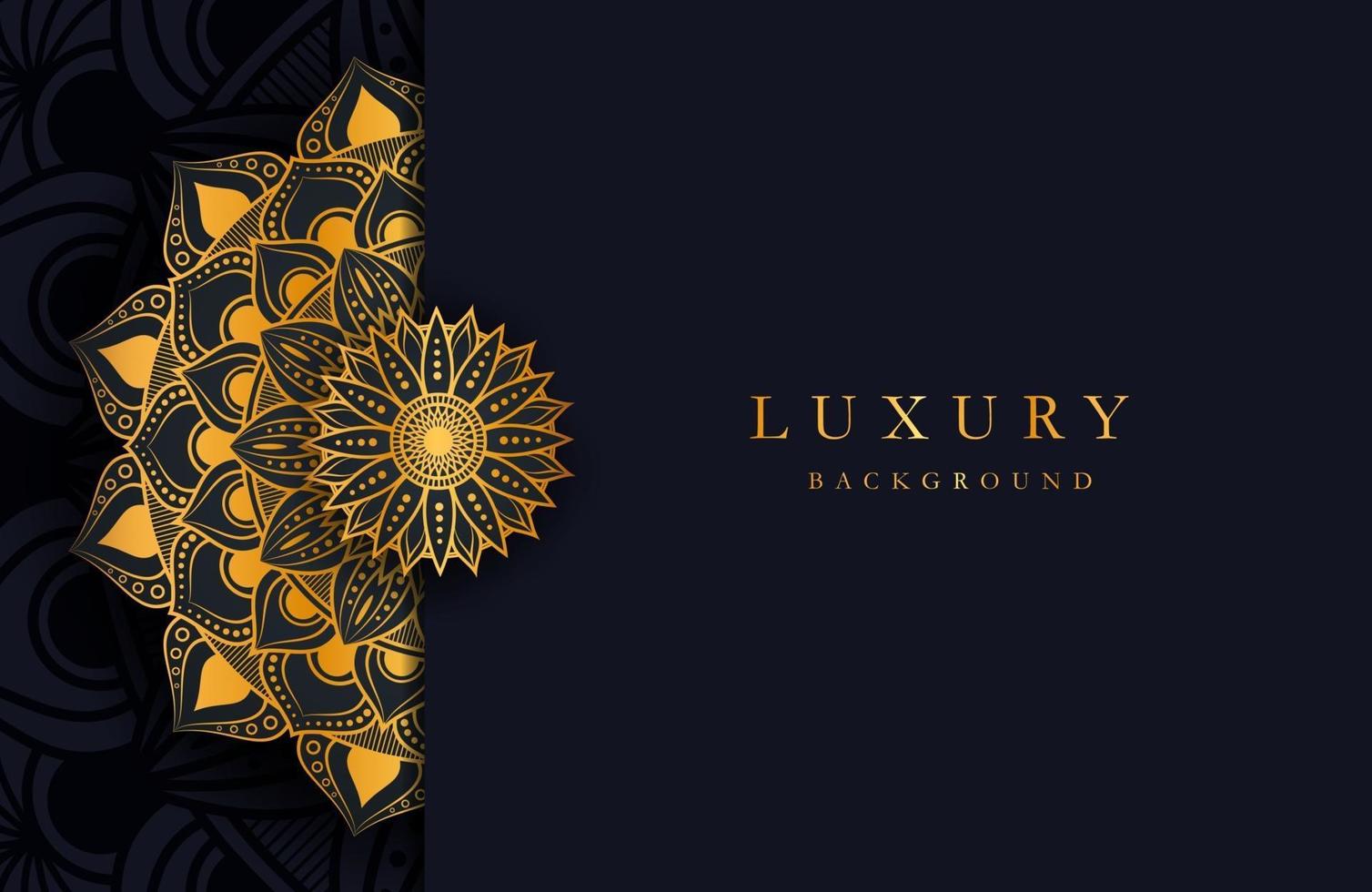 Luxury background with gold islamic arabesque ornament on dark surface vector