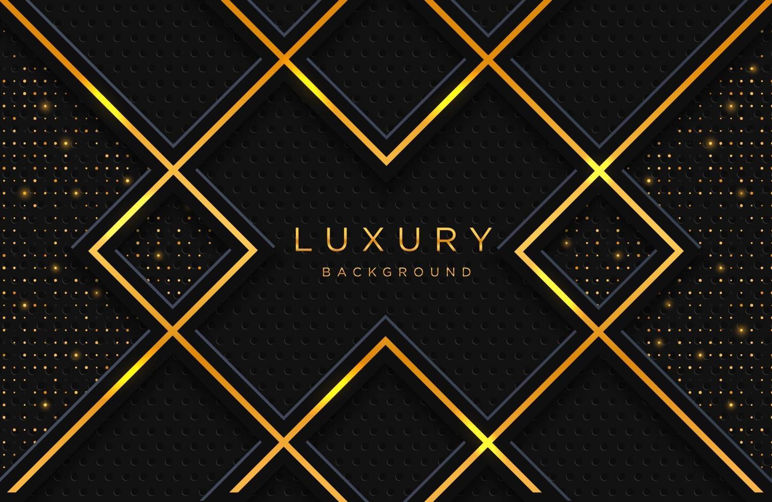 Luxury elegant background with gold lines composition and luster effect. Business presentation layout vector