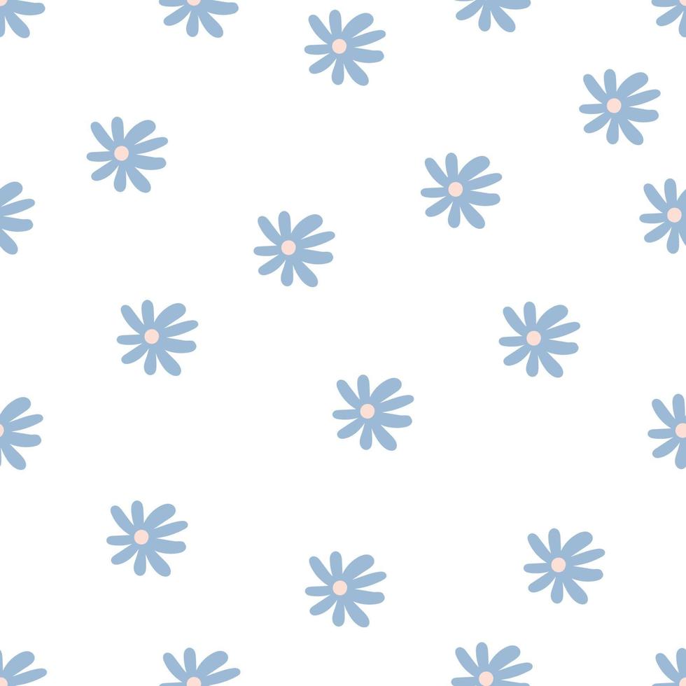 Cute hand drawn little flowers seamless pattern. vector