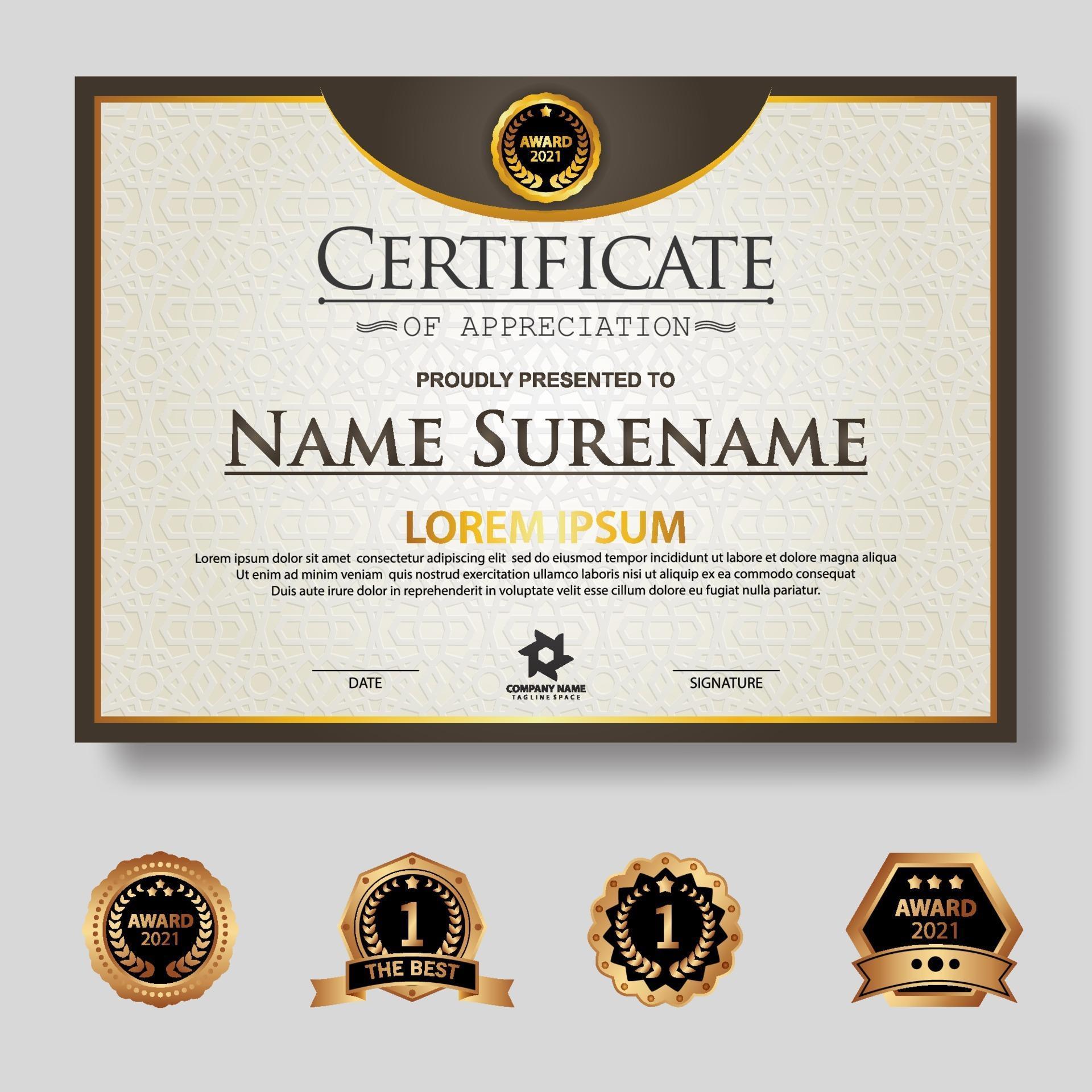 Creative Certificate Template 2151014 Vector Art at Vecteezy