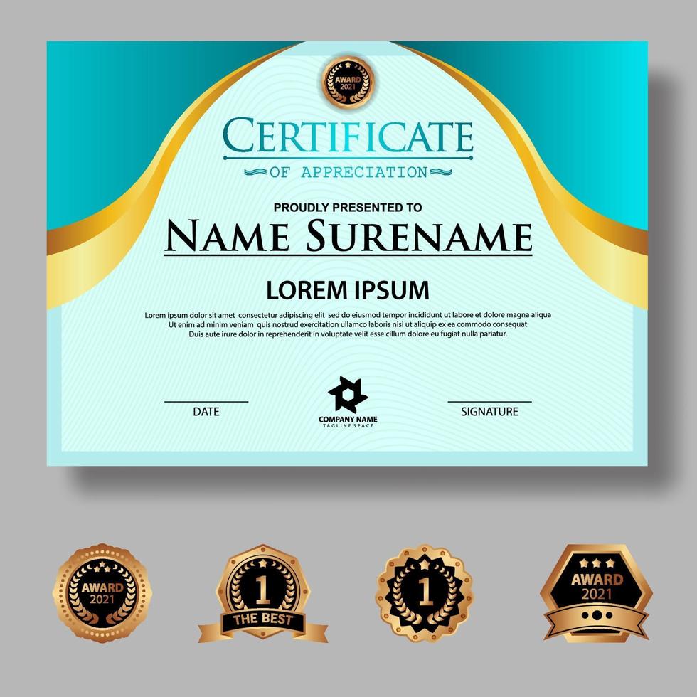 Modern certificate template vector