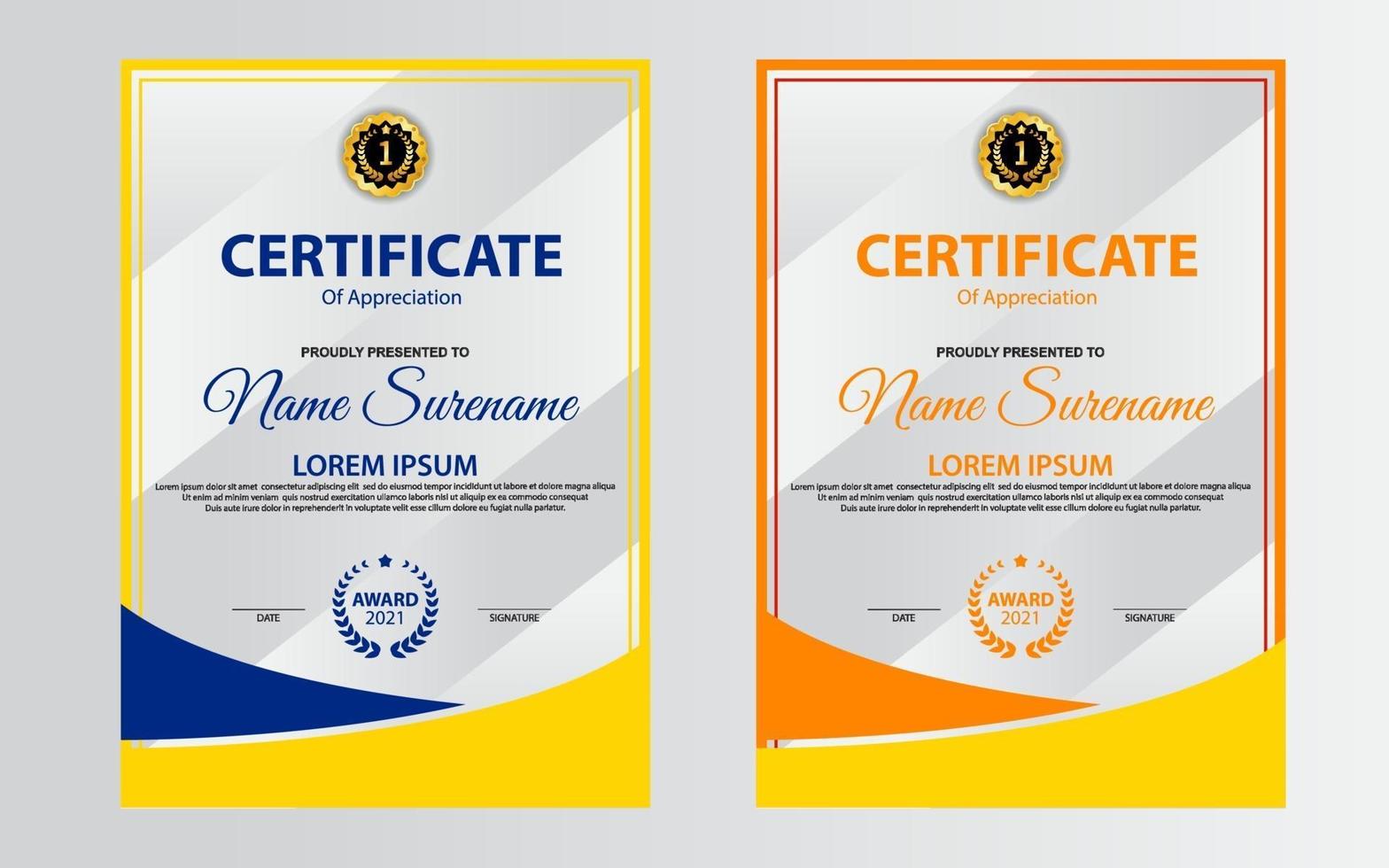 certificate template design vector