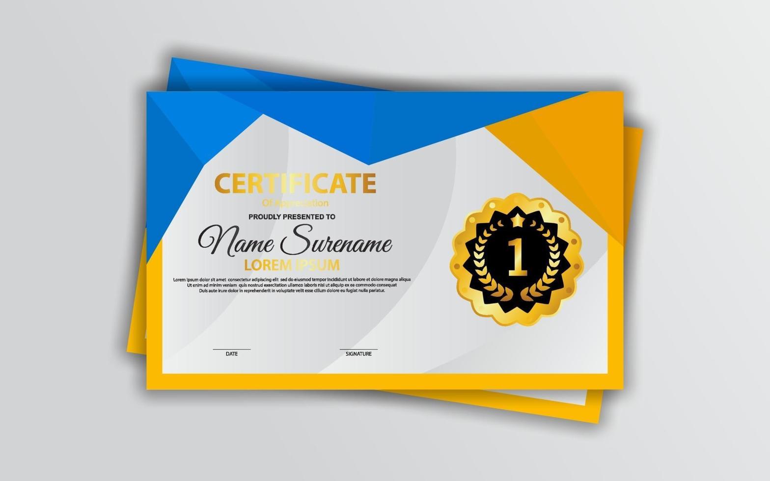 certificate template design vector