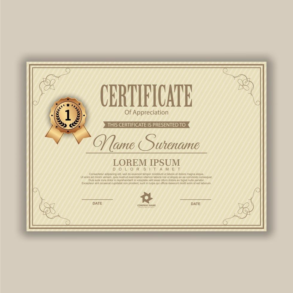 diploma certificado de plantilla de logro vector