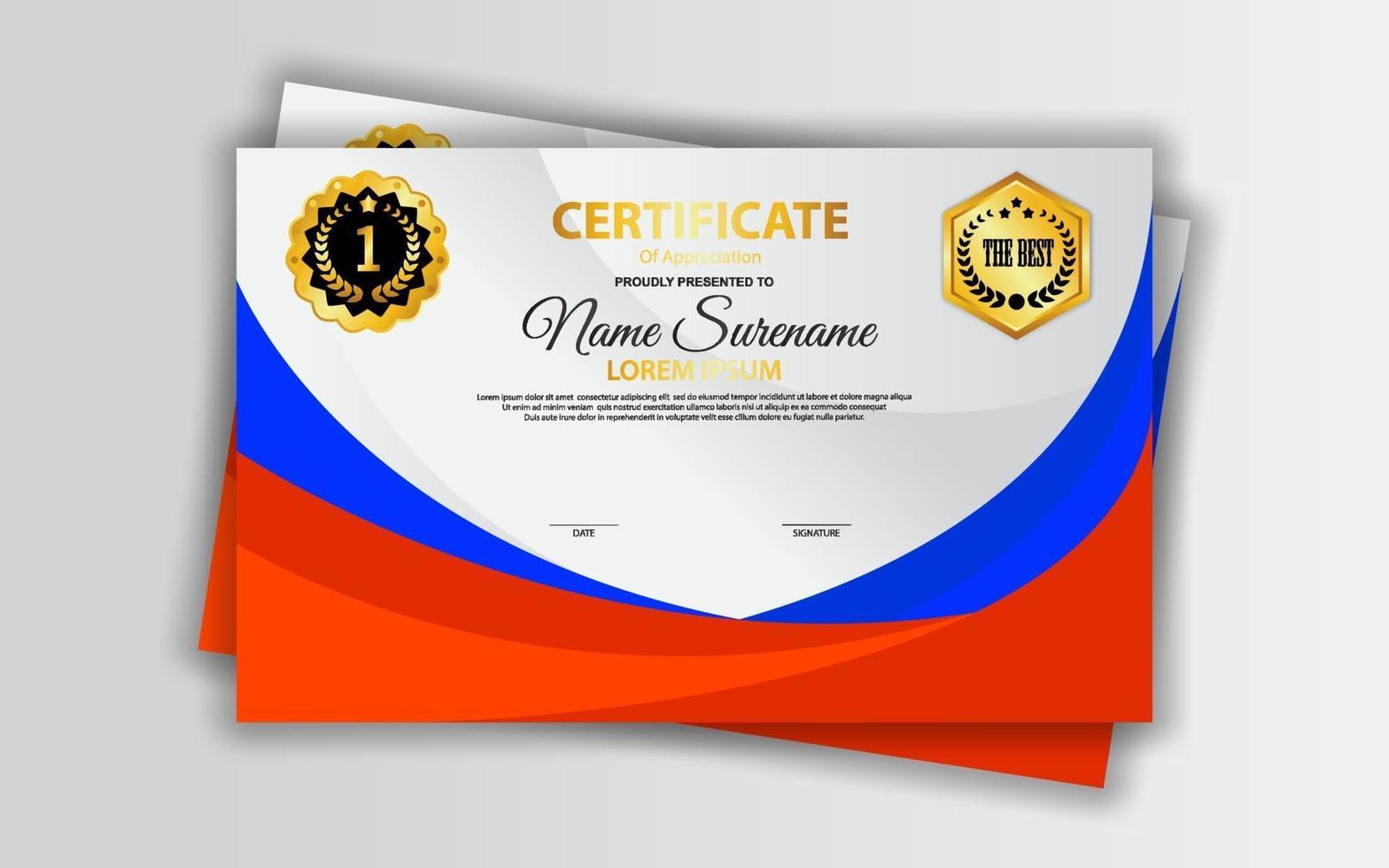 certificate template design vector